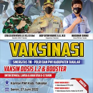 HUT Bhayangkara ke 76, Polres Bekerjasama TNI dan PWI Gelar Vaksinasi di Kantor PWI Takalar