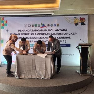 Bersiap Jadi Geopark ke 7 di Indonesia, Pengelolah Geopark Maros Pangkep MoU dengan IHGM