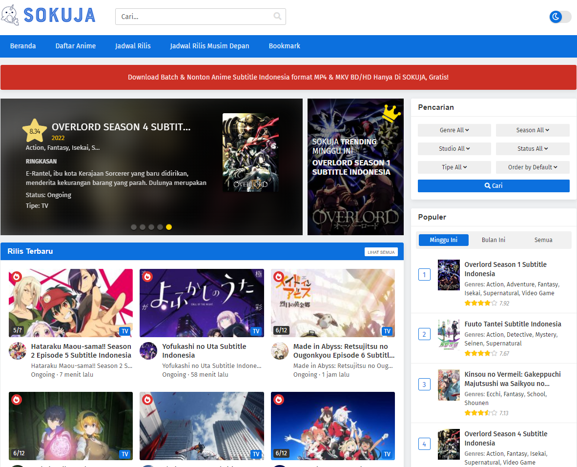 Download dan Streaming Anime Indo Hanya Disini - BACA PESAN