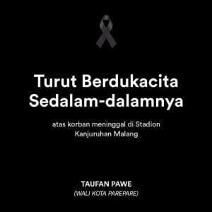 Wali Kota Parepare Sampaikan Duka Mendalam atas Tragedi di Stadion Kanjuruhan Malang Jatim