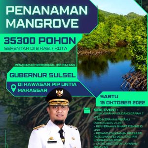 Besok, Gubernur Sulsel Pimpin Penanaman 35.300 Pohon Mangrove