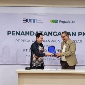 Direktur Pegadaian Makassar Tandatangani Nota Pengadaan Kavling dan Rumah Bagi Karyawan