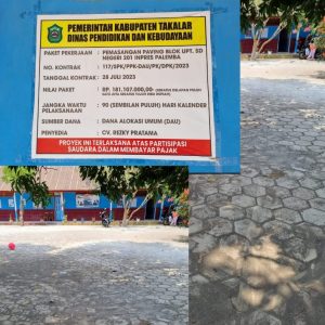 Pekerjaan Paving Block SDN Inpres Palemba Takalar Diduga Dikerjakan Tak Sesuai RAB