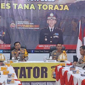 Jelang Pemilu, Kapolres Tator Gelar Rapat  Kesiapan Pengamanan dan Ploting TPS