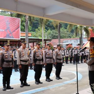 Polres Tator Gelar Apel Pergeseran Pasukan Dalam Rangka Pengamanan TPS Pemilu 2024