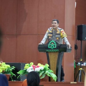 Kapolres Gowa Bawakan Materi Partisipasi Sosial di Kuliah Umum UIN Alauddin Makassar