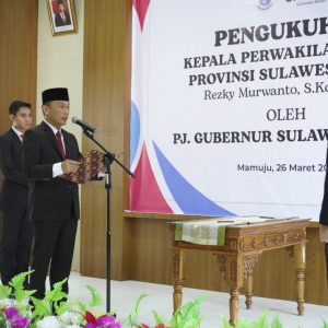 Pj Gubernur Sulbar, Prof Zudan Lantik Kepala Perwakilan BKKBN Sulbar
