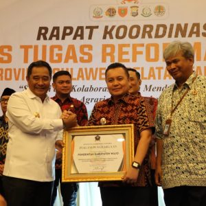 Pemkab Wajo Raih Penghargaan Teraktif dalam Penyelenggaraan Reforma Agraria Tahun 2023