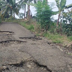 Jalan Poros Pamombong Salupangi Memprihatinkan