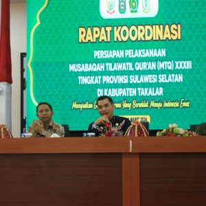 Sekda Takalar Wakili Pj. Bupati Pimpin Rapat Koordinasi Kab/Kota tentang Persiapan Pelaksanaan MTQ XXXIII Tk. Prov. Sulawesi Selatan