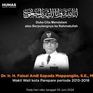 Pemkot Parepare Turut Berduka Cita atas Wafatnya Wawali Parepare pada Masanya, Faisal Andi Sapada