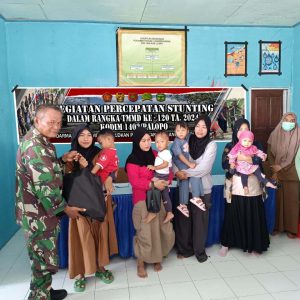 TMMD ke-120 TA 2024 Kodim 1403/Palopo Serahkan Paket Percepatan Penurunan Stunting