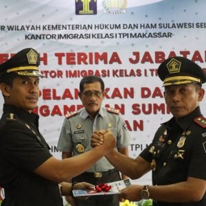 Serah Terima Kepala Kantor Imigrasi Kelas I TPI Makassar, Agus Winarto Resmi Digantikan oleh Abdi Widodo Subagio