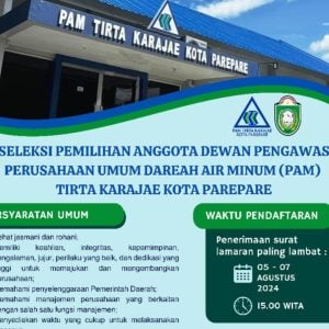 Pemkot Parepare Buka Seleksi Dewan Pengawas PAM Tirta Karajae