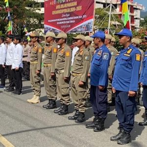 Jelang Pendaftaran Paslon, Polres Tator Gelar Apel Pasukan dan Simulasi Sispamkota