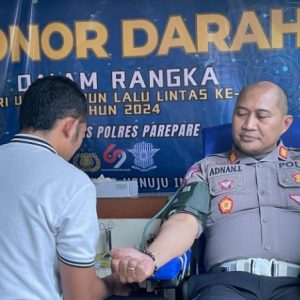 Sat Lantas Polres Parepare Gelar Donor Darah Dalam Rangka HUT Lalu Lintas ke-69