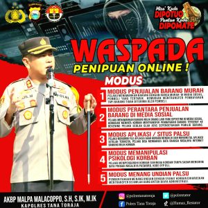 Marak Penipuan Online, Ini Himbauan Kapolres Tator