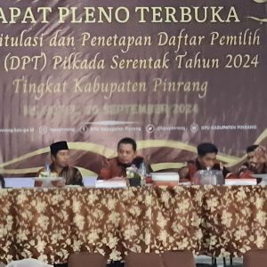 KPU Pinrang Tetapkan DPT Kabupaten Pinrang Sebanyak 294.224