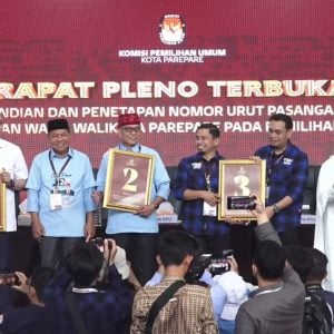 KPU Parepare Tetapkan Nomor Urut, Ini Makna dan Filosofi dari Masing-masing Palson Wali Kota dan Wakil Wali Kota