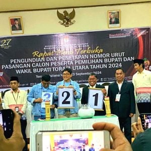 KPU Torut Tetapkan Nomor Urut Calon Untuk Pilkada 2024, Ini Urutannya