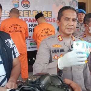 Polres Parepare Amankan Tiga Pelaku Pengedar Uang Palsu Pecahan Rp50