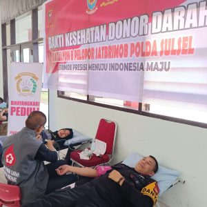 Batalyon B Pelopor Satbrimob Polda Sulsel Gelar Aksi Donor Darah