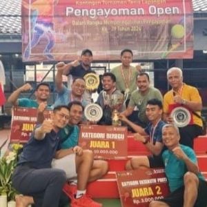 Kemenkumham Sulsel Juara Umum Turnamen Tenis Peringatan Hari Pengayoman Tahun 2024