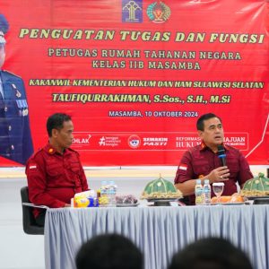 Kakanwil Kemenkumham Sulsel Dorong Pegawai Rutan Masamba Kuasai Tugas dan Fungsi