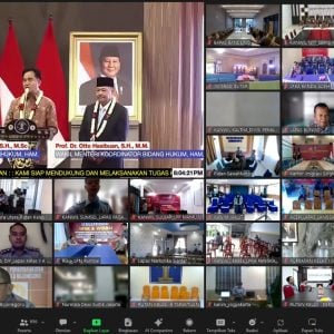 Kakanwil Kemenkumham Sulsel Ikuti Penyambutan Menteri dan Wakil Menteri Secara Virtual