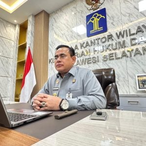 Kakanwil Taufiqurrakhman Ikuti Arahan Sekjen Kementerian Hukum Secara Virtual