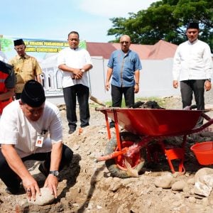 Peletakan Batu Pertama Tandai Pembangunan Mesjid Kanwil Kemenkumham Sulsel