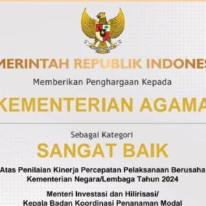 Permudah Proses Izin PPIU dan PIHK, Kemenag Diganjar Penghargaan Percepatan Pelaksanaan Berusaha