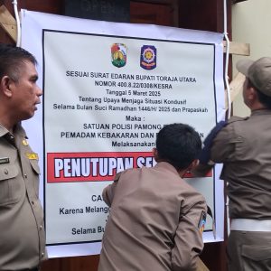 Melanggar, Satpol PP Torut Segel THM  Diduga