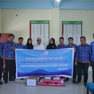 Berbagi Kebahagiaan di HUT Ke-45, Jajaran PAM Tirta Karajae Anjangsana ke Panti Asuhan di Parepare