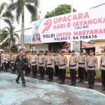Peringati HUT Bhayangkara ke-79, Polres Tator Gelar Upacara